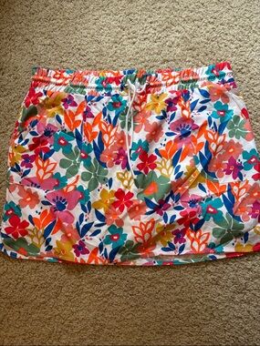 St. John's Bay White Floral Drawstring Skort
